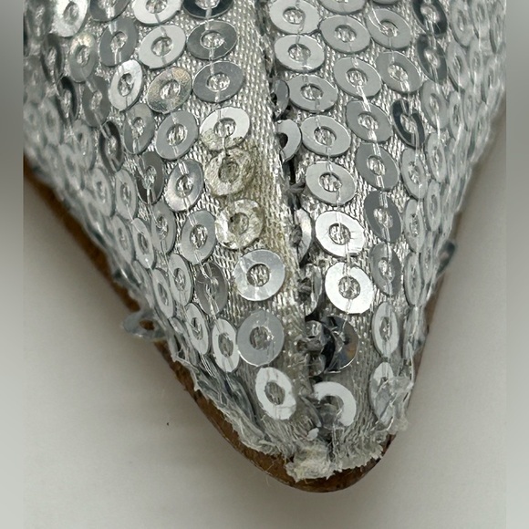 Michael Kors Luna Sequin Boots Silver Pointed Toe Slouchy Heels Women’s 6.5M NIB - Picture 8 of 15